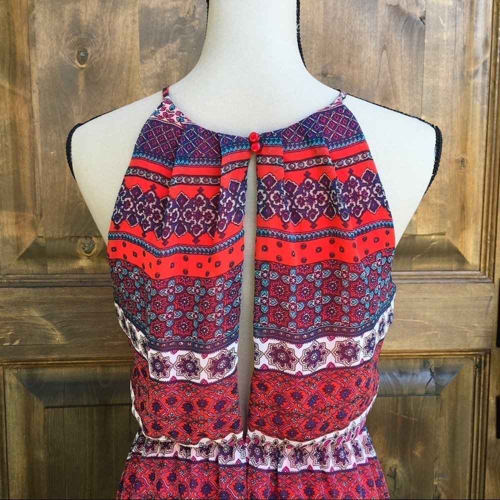 Lush Chiffon open back slit skater Dress - Picture 3 of 4